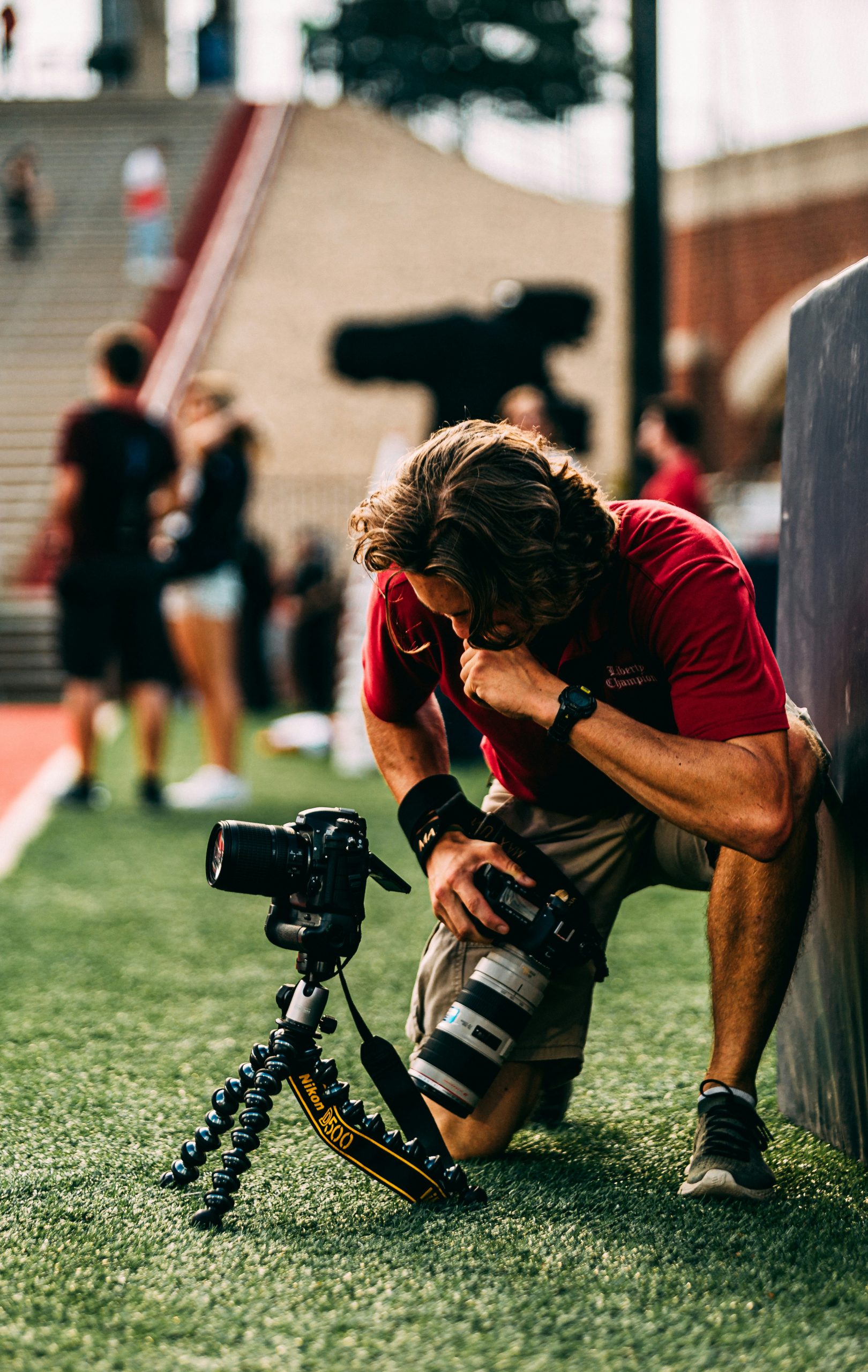 Fotógrafo realizando una sesión deportiva